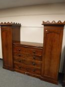 A Victorian mahogany child's compactum wardrobe,