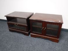 Two mahogany television stands