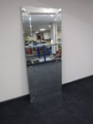 An all glass sectional hall mirror CONDITION REPORT: Small crack to lower corner.