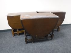 Three oak gate leg tables