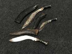 Three Kukri knives