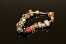 A Pandora style costume bracelet