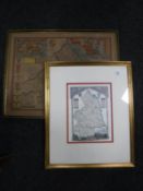 Two framed maps of Northumberland (2)