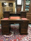 A Victorian mahogany pedestal clerks desk,