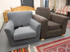 Two contemporary armchairs
