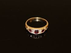 A ruby and diamond ring CONDITION REPORT: The ring is in good condition. Size N. 4.