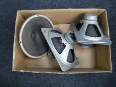 A box of four Fane speakers and a Goodmans speaker