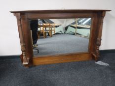 An Edwardian sideboard mirror back