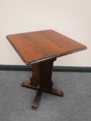 Seven square wooden bar tables