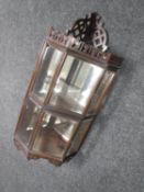 A Victorian mahogany fret work corner curio cabinet CONDITION REPORT: This is 86cm