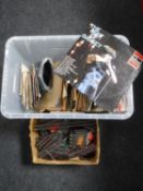 A box of 78's, vinyl LP records and 7