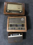 A Bush VHF64 radio together with further vintage radios (3)