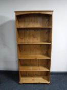 A set of pine open shelves