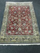 An antique Kashan rug, Central Iran,