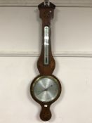 A nineteenth century inlaid mahogany barometer by Lombardini