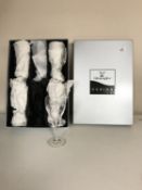 A set of six Gleneagles wine glasses in case.