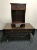 An inlaid mahogany sofa coffee table fitted with two drawers together with an inlaid mahogany