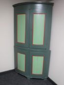 A hand painted pantry corner cupboard