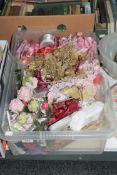 A box of floral decorations