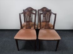 A set of four mahogany Morris shield back dining chairs