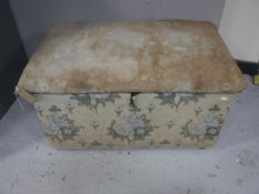 A Victorian pine upholstered blanket box