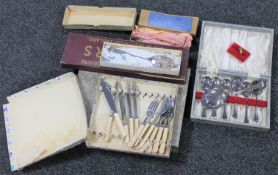 Six boxes of various cutlery