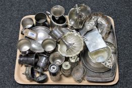 A tray of assorted plated wares