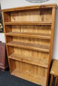 A set of pine open shelves