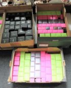 Three boxes containing a large quantity of jewellery boxes