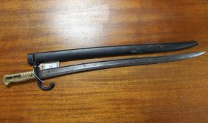 A French model 1866 Chassepot yataghan bayonet