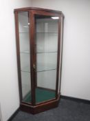 A mid 20th century shop corner display cabinet CONDITION REPORT: 186cm high,