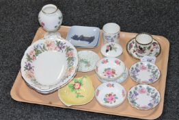 A tray of two Royal Copenhagen shallow dishes depicting dogs,