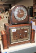 Two early 20th century oak cased mantel clocks