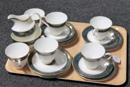 A tray of twenty-piece Royal Doulton Carlyle part tea set