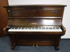 A mahogany cased overstrung piano by Burlman
