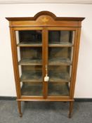 An Edwardian inlaid mahogany display cabinet,