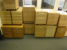 Fourteen contemporary beech effect multi drawer chests
