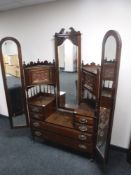A Victorian mahogany sunk centre dressing table