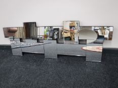 An abstract contemporary framed mirror