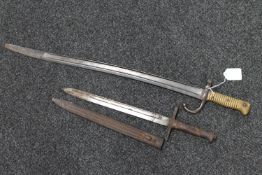 A French chassepot bayonet,
