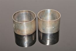 A matching pair of antique silver serviette rings (2)