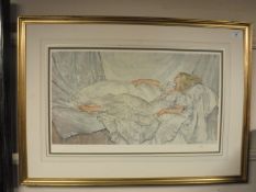 After Sir William Russell Flint : Silver and White, reproduction in colours, numbered 617/850,