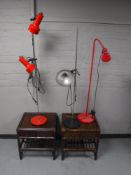 Three contemporary floor lamps