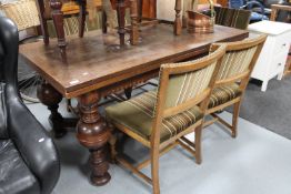 An oak refectory style dining table,
