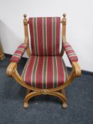 A light oak X-framed chair