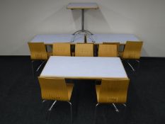 Three rectangular office tables,