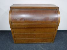 A late 19th century mahogany cylinder bureau