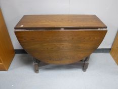 An oak gate leg table