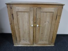 A 19th century pine double door cabinet