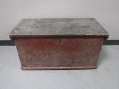An antique pine blanket box